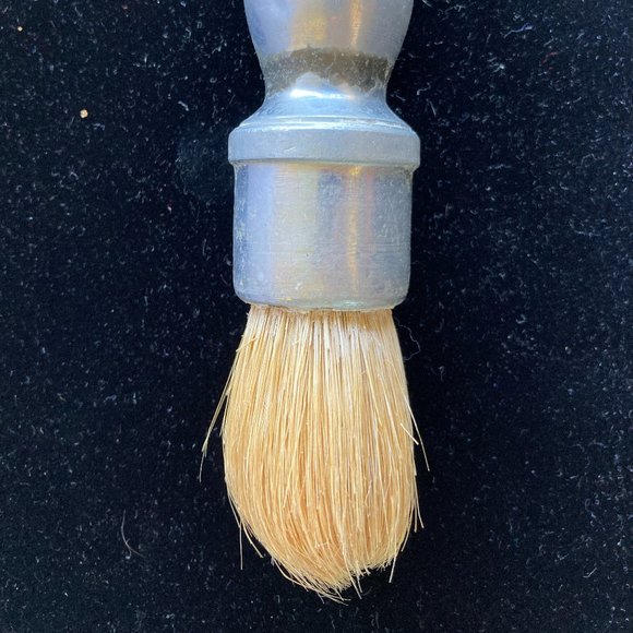 Antique Shaving Brush 1909 Natural Bristols Metal Men's Grooming Cream to Foam - Picture 4 of 4